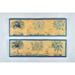 A pair of 18th century needlework panels,