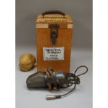 An RCA Uni-directional type KU-3A ribbon microphone, pre-war, with metal bracket & case.