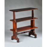 An early Victorian mahogany three-tier metamorphic buffet, of rounded rectangular form,