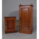 A Victorian mahogany pot cupboard with galleried top 38cm wide x 78cm high and a early 20th century