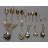 Silver spoons, comprising; six George III tablespoons, London 1810 and two William IV tablespoons,