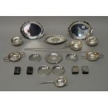 Silver, comprising; a pair of shaped oval dishes, each having wavy rims, Sheffield 1962,