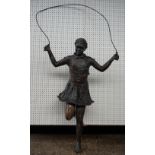 Olwen Gillmore, Girl with skipping rope, bronze with coloured patination, 163cm high.