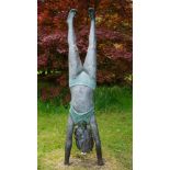 Olwen Gillmore, Lucy (upside down) bronze with coloured patination, 166cm high.