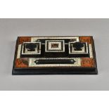 A 19th century bone and marquetry inlaid Ceylonese desk stand,