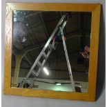 Timothy Hawkins, a 21st century square oak mirror, with acorn finial and certificate, 85cm wide.