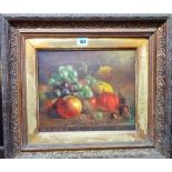 Follower of Charles Thomas Bale, Still lives of fruit, a pair, oil on canvas, each 24cm x 29cm.