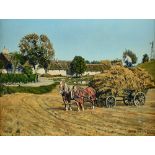 Ole Ring (1902-1972), The Haycart, oil on canvas, signed, 25,.5cm x 33cm.