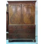 A George III mahogany linen press,