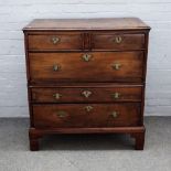 A 17th century and later walnut and fruitwood chest,