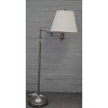 A Ralph Lauren chromed metal adjustable standard lamp with anglepoise arm,