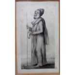 Thomas Daniell (1747-1840), Indian Costumes, a pair of monochrome watercolours, each 17cm x 8.5cm.