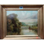 English School (c.1900), River landscape, oil on canvas, 22.5cm x 29cm.