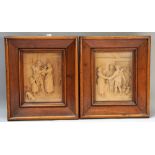 A pair of 19th century Black Forest linden/lime wood relief carved panels,