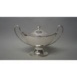 Silver plated wares, comprising; a twin handled oval lidded soup tureen,