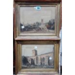 A group of seven, including a set of four aquatints with hand colouring of Oxford views,