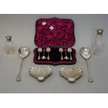 Silver and silver mounted wares, comprising; a pair of Victorian butter shells,