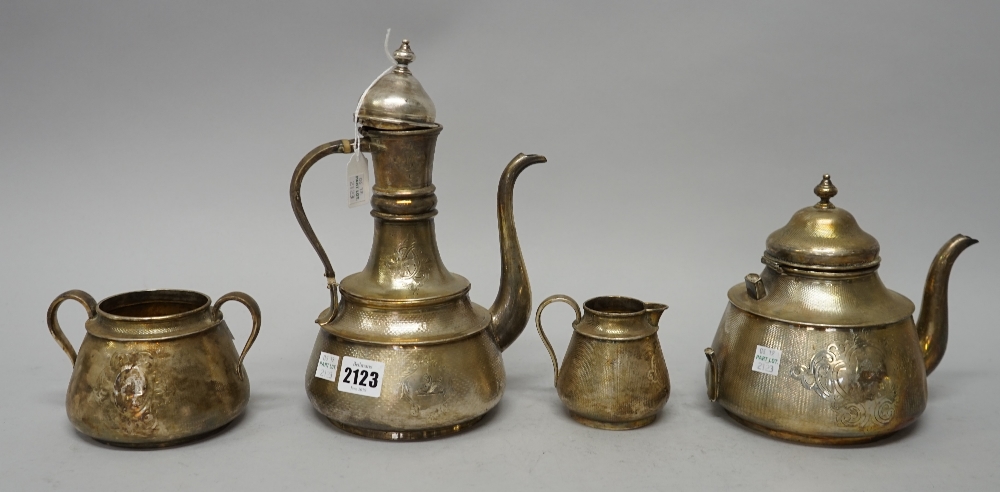 A mid-19th century French four piece tea and coffee set, comprising; a teapot (the handle lacking), - Image 5 of 5