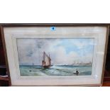 Fred Hines (1875-1928) Off Kingstown, watercolour, signed, inscribed on label of reverse,