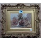 Follower of David Cox, A wooded pool, watercolour, bears a signature, 15cm x 18.5cm.
