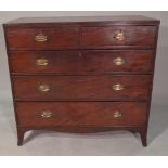 A late George III mahogany chest of two short and three long drawers, 107cm wide x 100cm high.