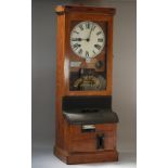 A 'National' oak cased 'clocking-in' wall clock, by National Time Recorder Co Ltd, LONDON S.E.