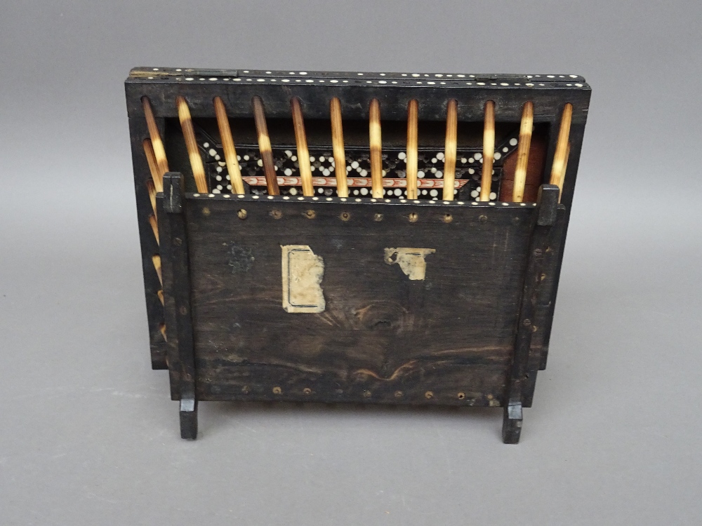 A 19th century Anglo Indian/ Sri Lankan bone inlaid ebony and porcupine quill box, - Image 5 of 9