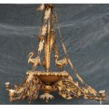 A French gilt metal four branch chandelier,