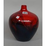 A Royal Doulton veined flambé shouldered ovoid vase, shape 1616, black printed marks, 23cm. high.