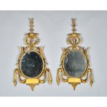 A pair of George III framed wall mirrors,