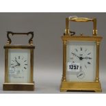 A modern gilt brass cased carriage clock by DENT London.