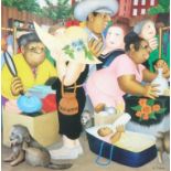 Beryl Cook (1926-2008), Street Market, colour print, signed in pencil, 39cm x 38cm.