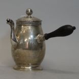 An early 19th century Belgian silver chocolate pot, 1814-1831 .