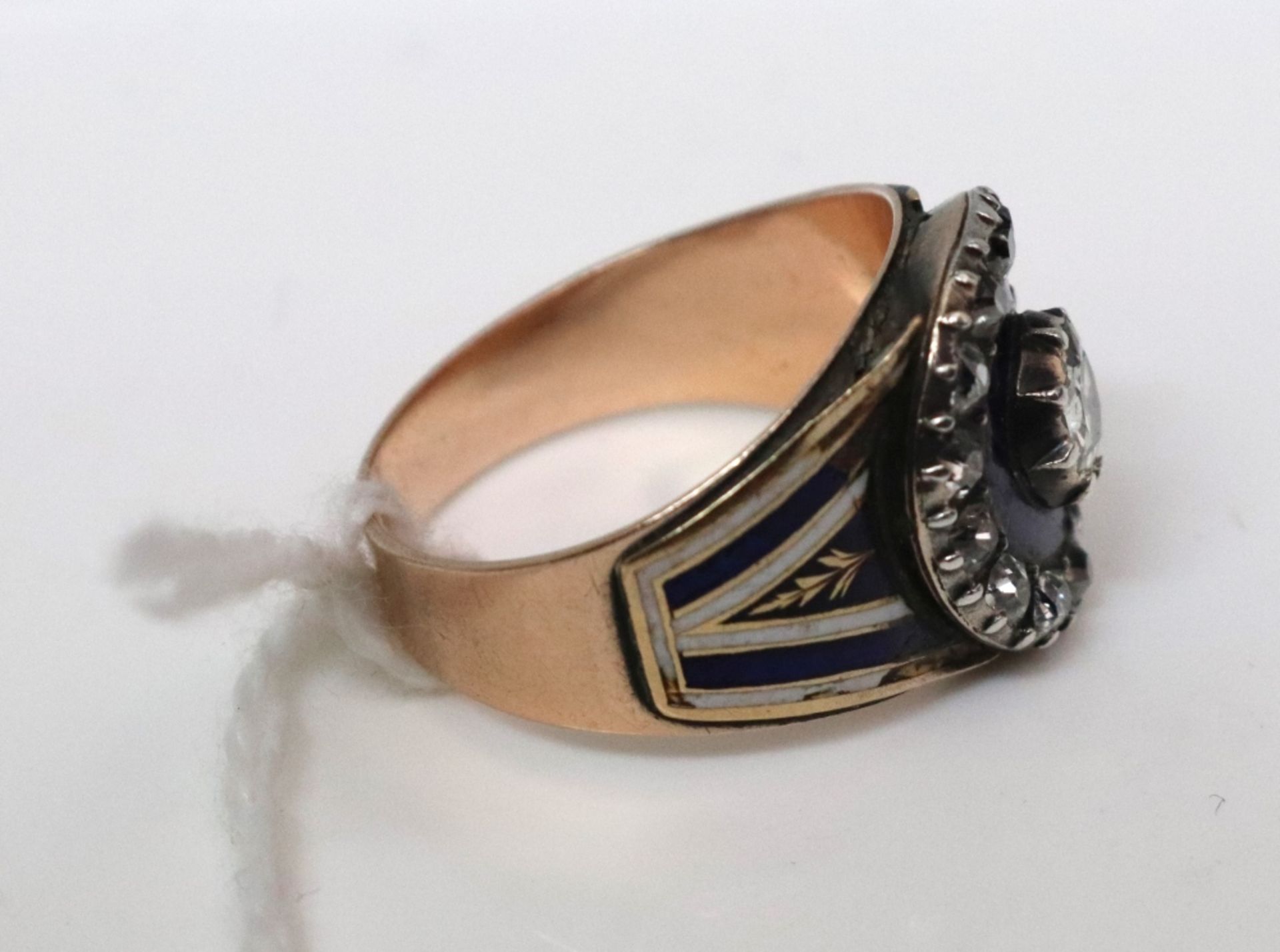 An early 19th century gold, enamel and diamond set ring, - Image 5 of 6