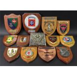A collection of thirteen crests, including 699 Squadron Army Air Corps,
