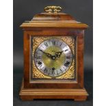 Schatz; a reproduction walnut cased chiming bracket clock, in mid 18th century style,