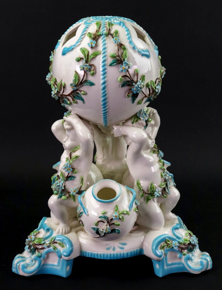 A Staffordshire porcelain flower vase, late 19th century, - Image 2 of 3