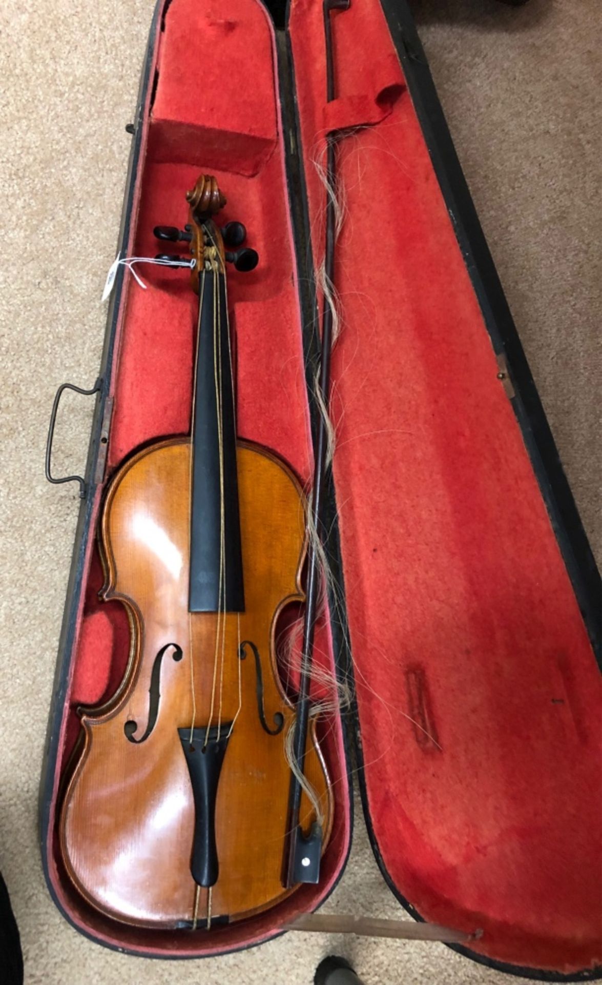 A German copy of an Italian violin, early 20th century, in well figured case, length 59cm, - Image 2 of 8