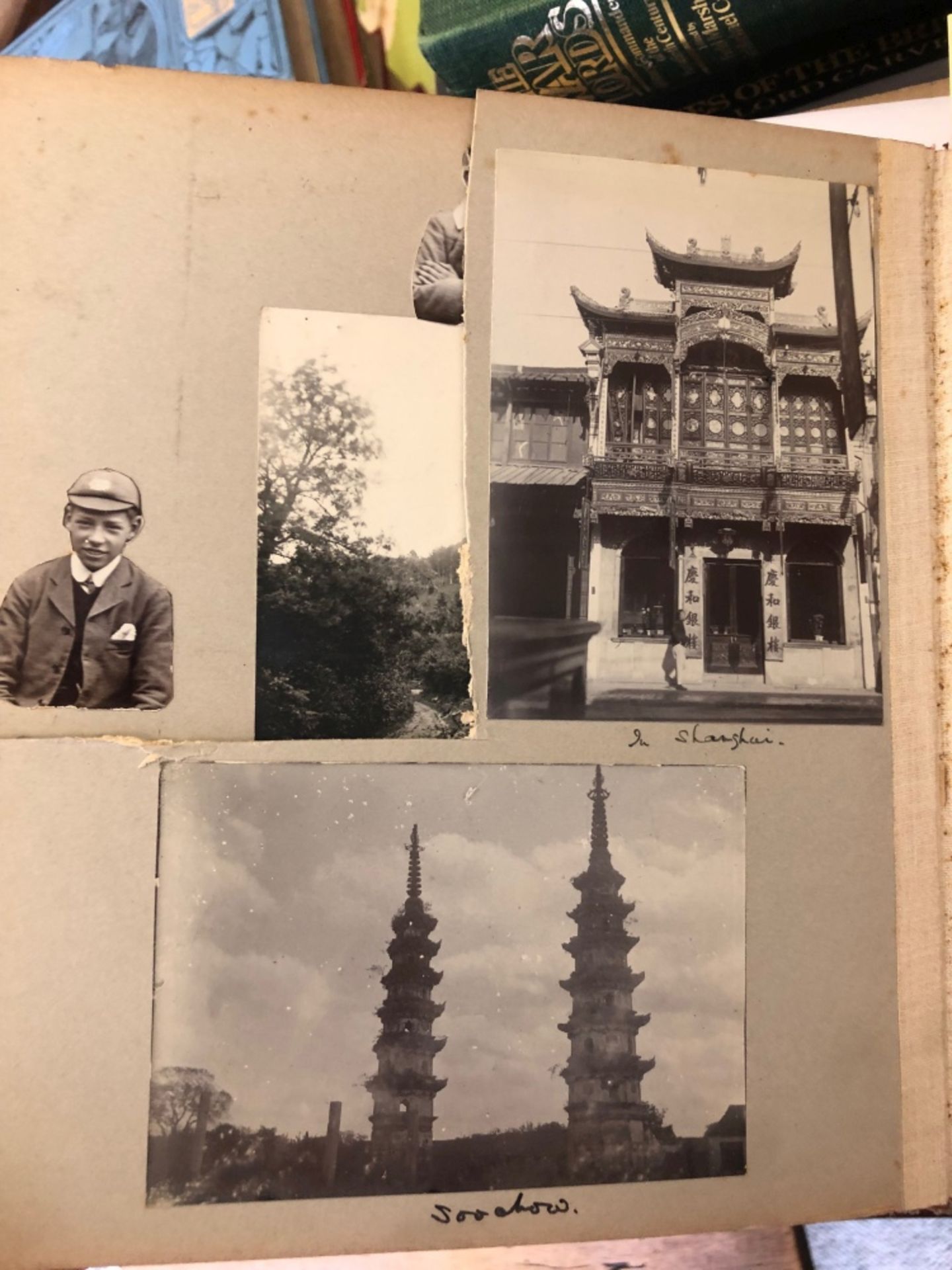 Shanghai: a green cloth photograph album circa 1918, of views in Shanghai including the river, - Image 10 of 43