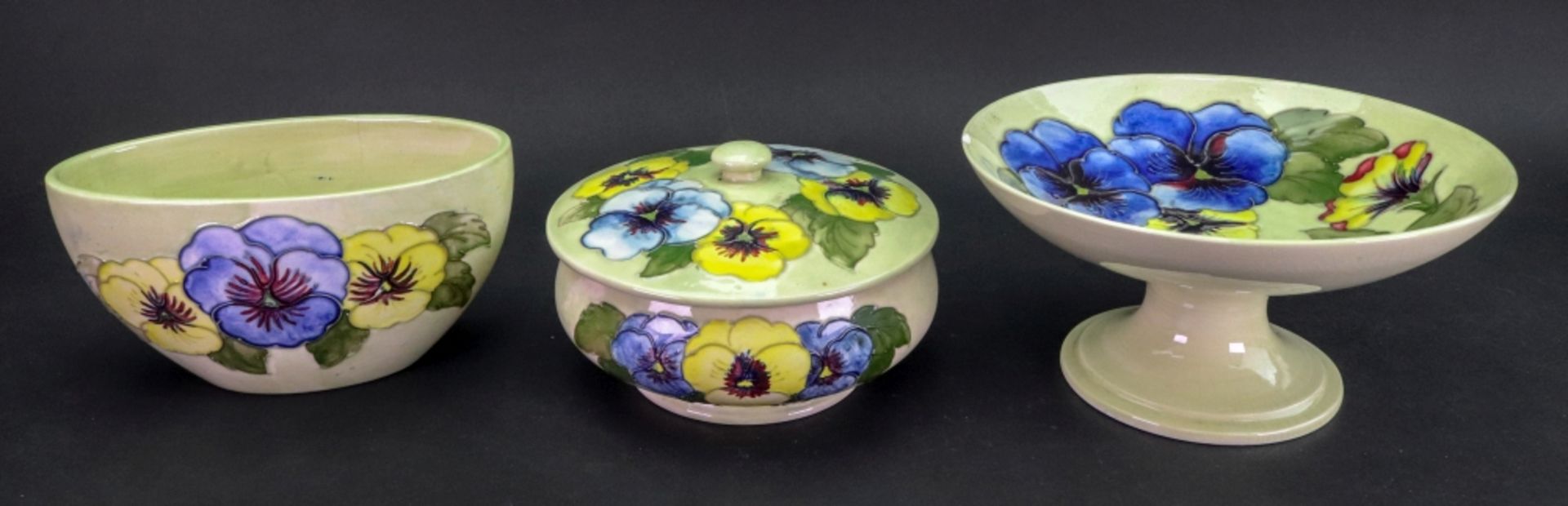 A group of three pieces of Walter Moorcroft pottery, circa 1972-73,