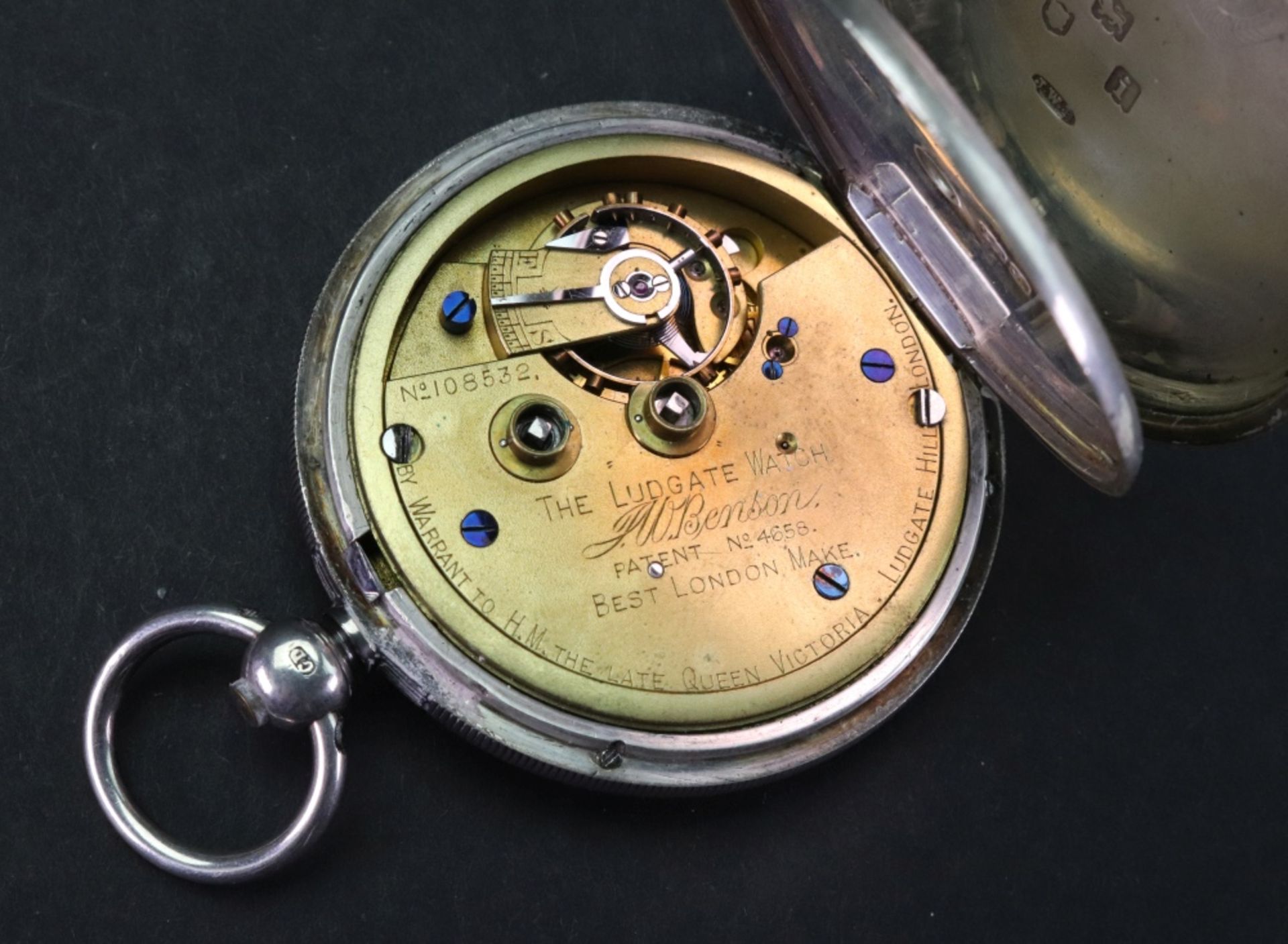 J W Benson; a gentleman's silver cased pocket watch, - Image 2 of 4