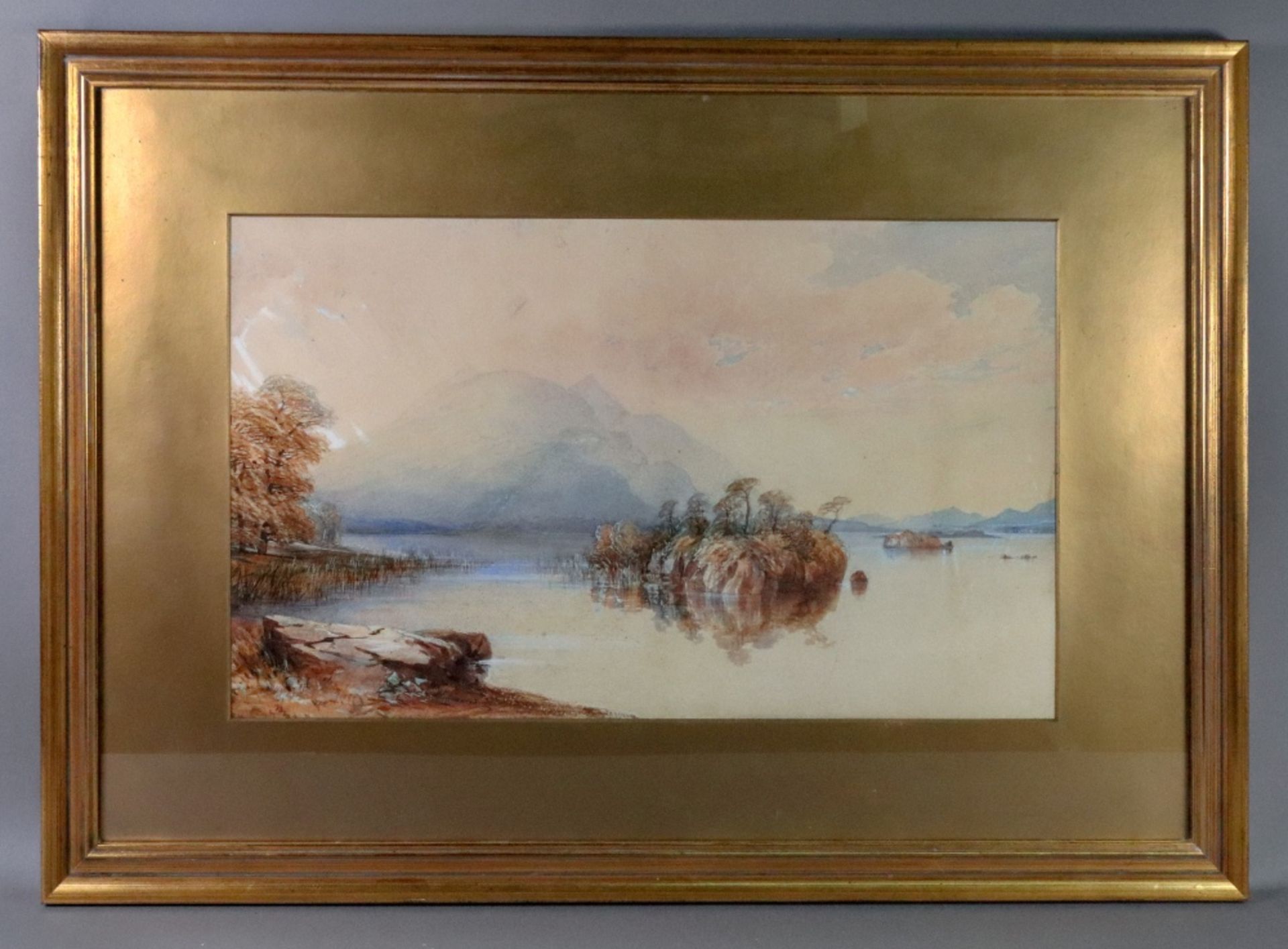 English School, 19th Century, A lakeland landscape, watercolour, 33 x 57cm. - Image 2 of 2