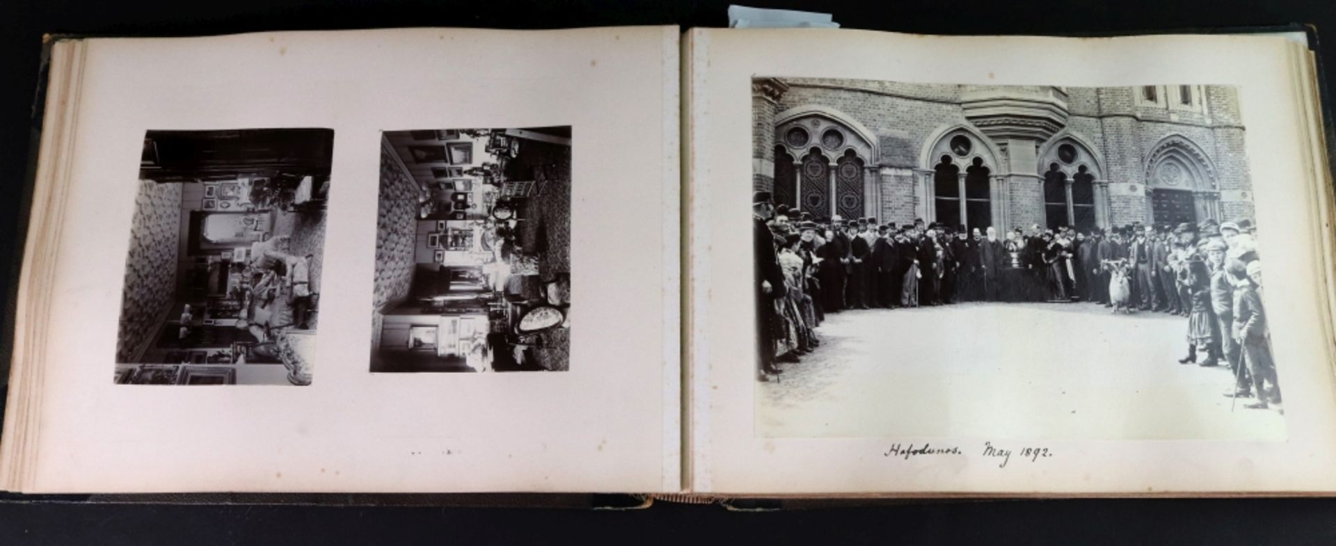 A Victorian gilt tooled leather bound photograph album including albumen and other photographs; - Image 4 of 7