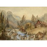 English School, 19th Century, Near Champery, bears label with title (verso), watercolour, 22 x 30cm,