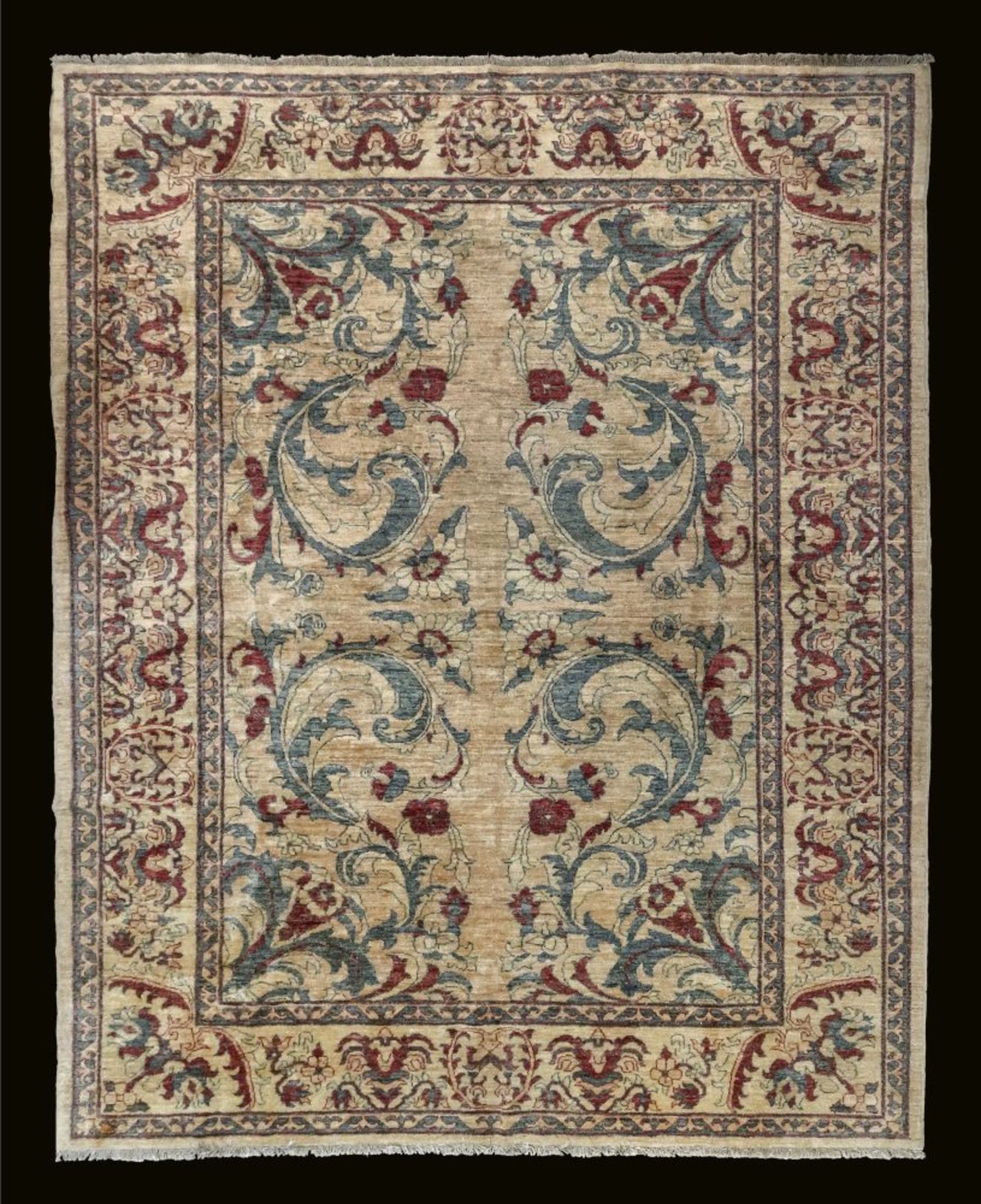 A Ziegler carpet, the golden ground with flowers and leaf scrolls, 244 x 299cm.
