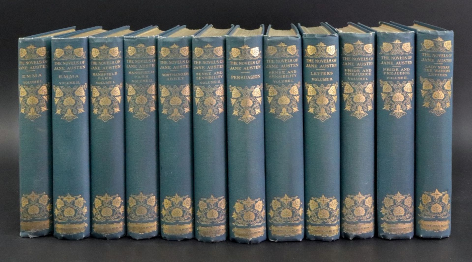 The Novels of Jane Austen, Winchester Edition, 12 volumes, 1911, gilt blue cloth, t.e.g.