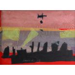 Modern British School, 20th Century, A bomber plane, mixed media, 20 x 29cm,