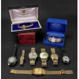 A collection of lady's and gentleman's quartz wristwatches including; Accuritst,