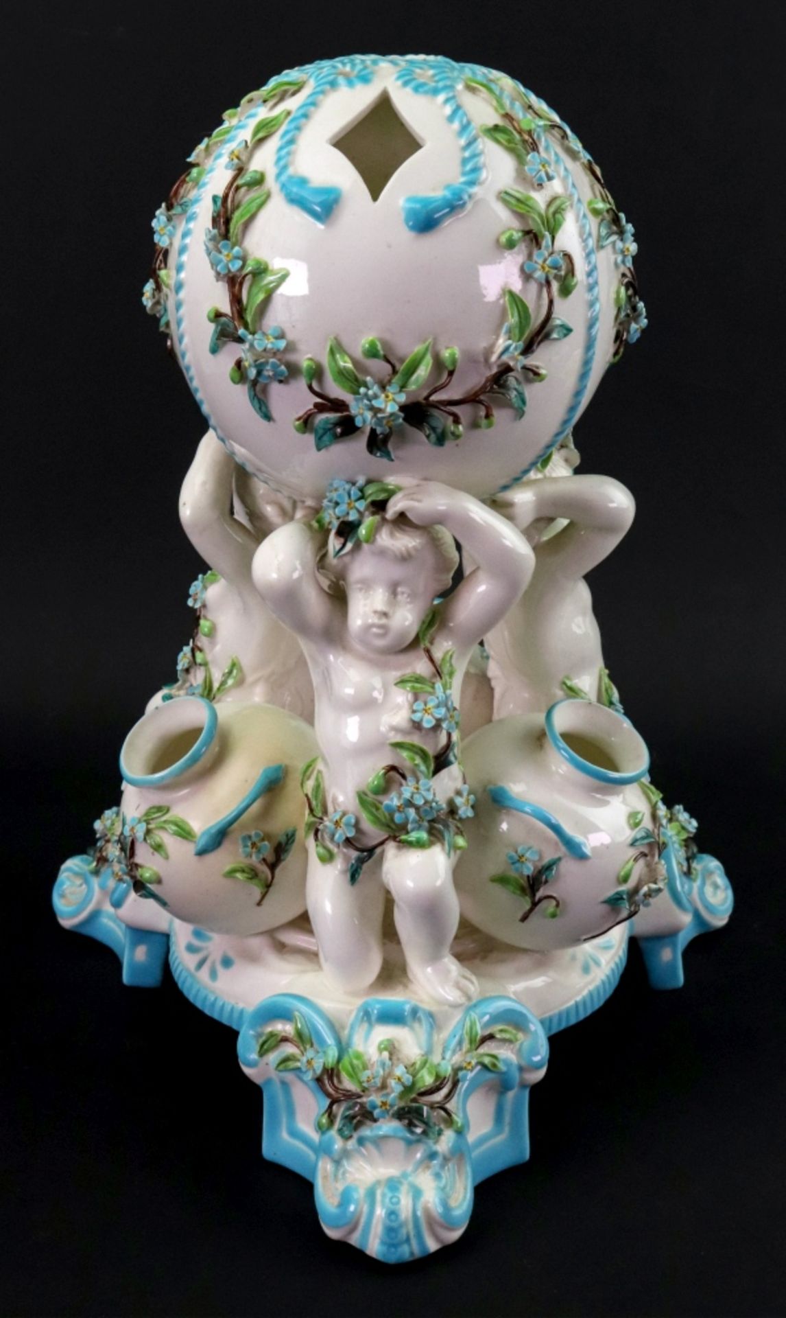 A Staffordshire porcelain flower vase, late 19th century,