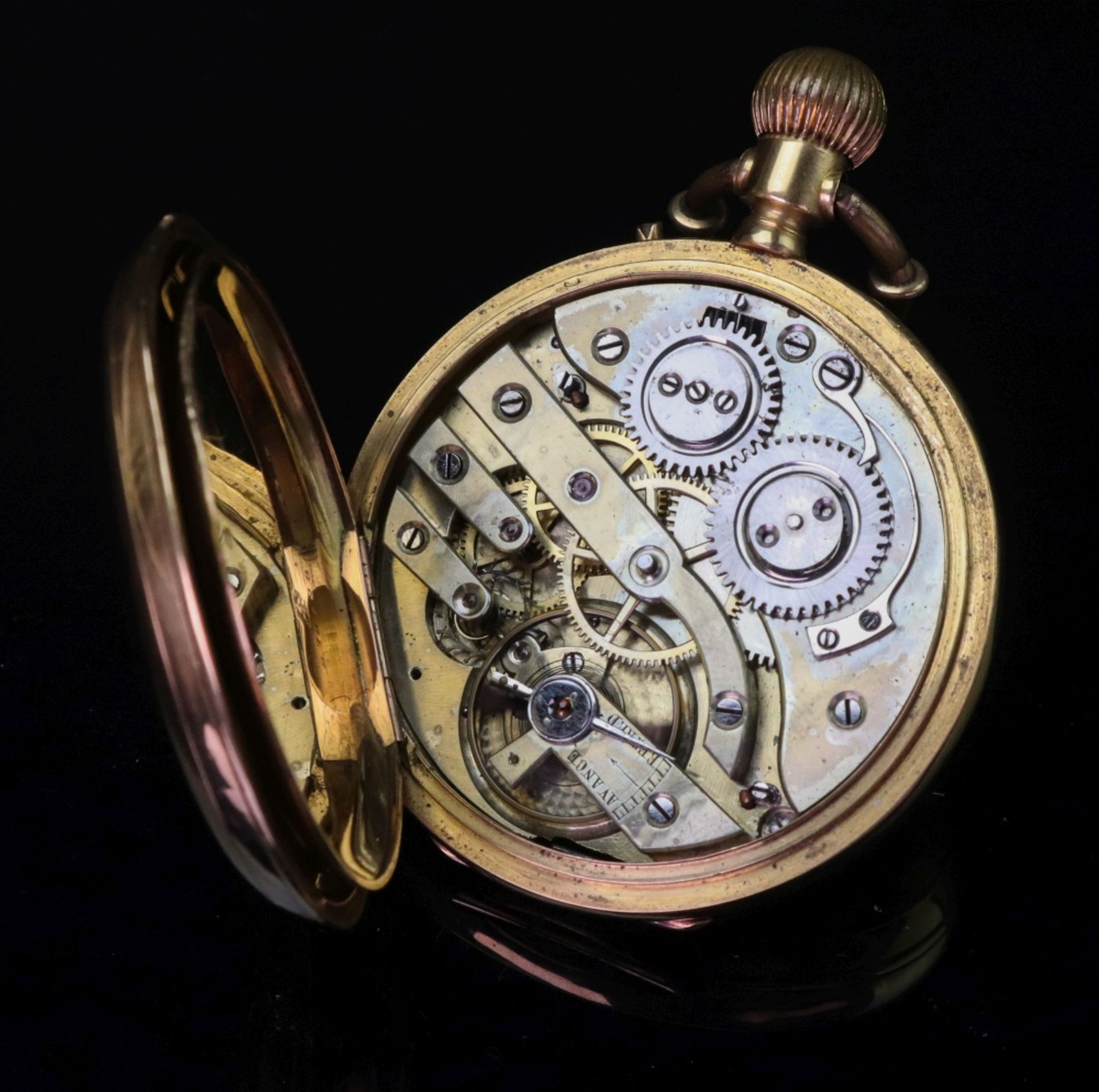 A French 18ct gold hunter keyless wind pocket watch, - Image 5 of 10